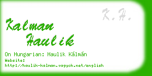 kalman haulik business card